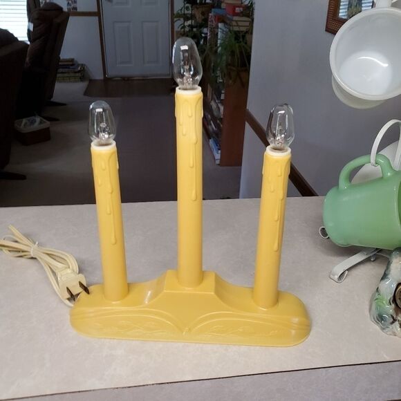 Vintage Christmas Window Candelabra 3 Electric Light Plastic Drip. - Picture 3 of 7